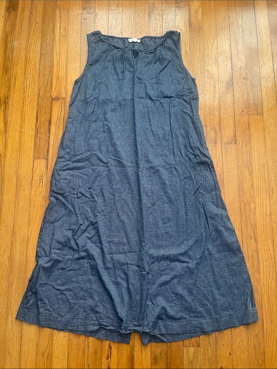 grade & gather Dresses & Skirts - Casual Sleeveless Midi Dress in Denim Blue